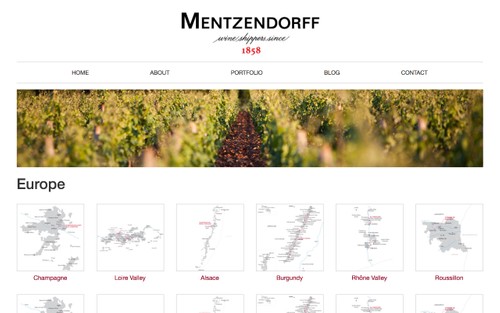 Mentzendorff website - small screen