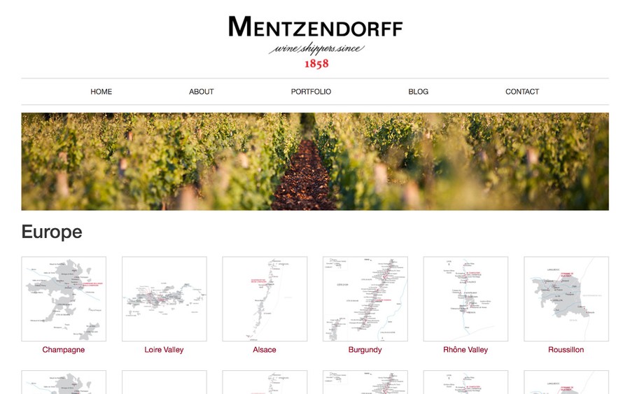 Mentzendorff website - large screen